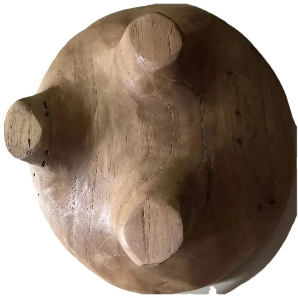 Small‎ Teak Wooden Bowl Brown Small Artistic Offering Earth Table 3 Legs